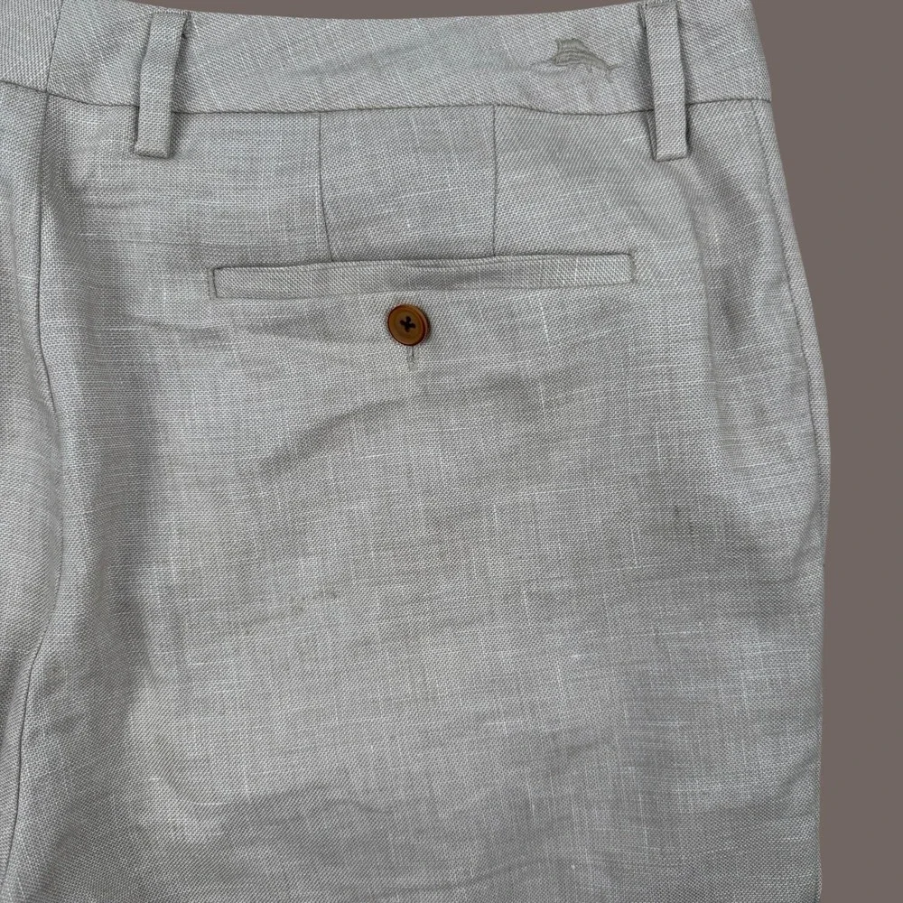 Tommy Bahama Pants Mens 34x30 Beige Linen Blend Chino Summer Travel Casual